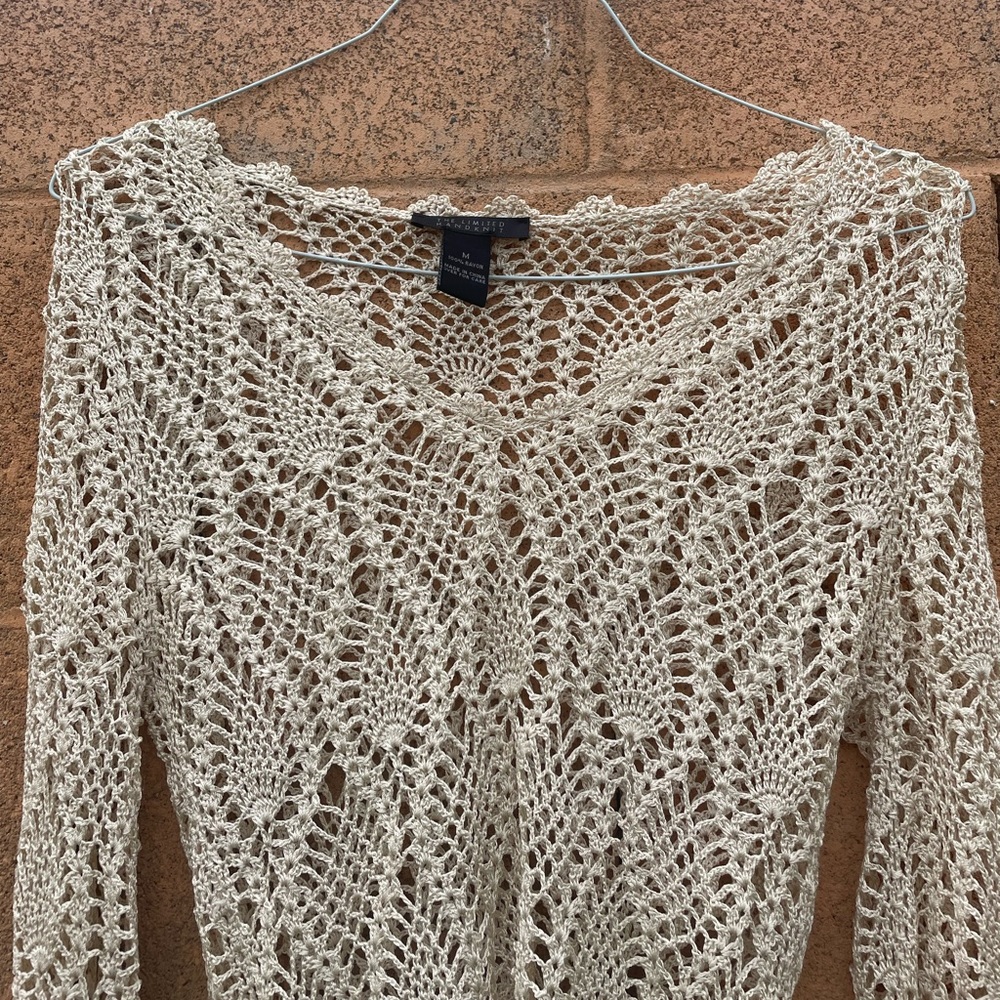 Cottagecore Crochet Beaded Top, size Medium, great condition - Picture 2 of 5